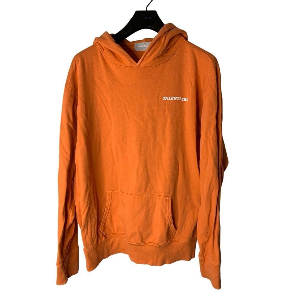 TALENTLESS sweatshirt hoodie pullover orange men's size XL